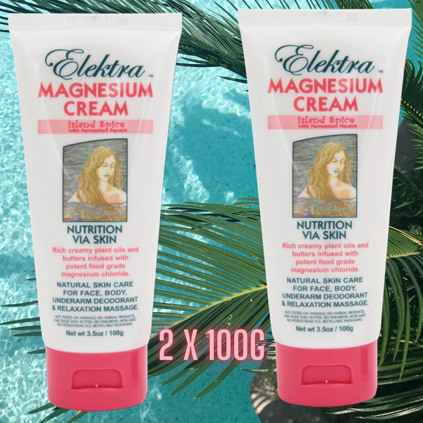 Elektra Magnesium Cream- Island Spice 100g (3.5oz) Tube  TWIN PACK