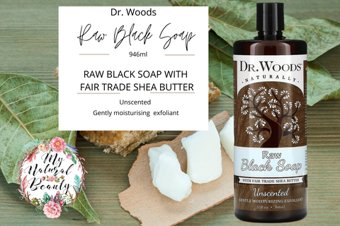 Dr. Woods, Raw Black Soap, with Fair Trade Shea Butter, Unscented, 32 fl oz (946 ml)