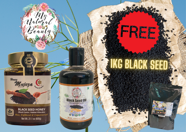 300g BLACK SEED OIL AND 600g BLACK SEED HONEY - with a FREE 1KG BLACK SEEDS