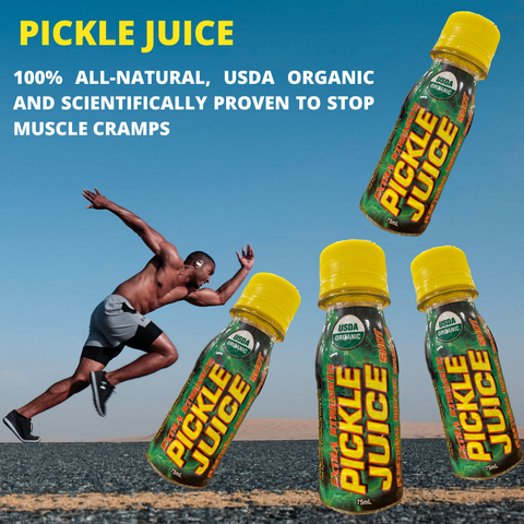 Pickle Juice is a 100% natural, purpose built isotonic beverage designed specifically to stop muscle cramps and prevent them from returning. Taking Pickle Juice can stop muscle cramps in its tracks within 15-20 seconds.