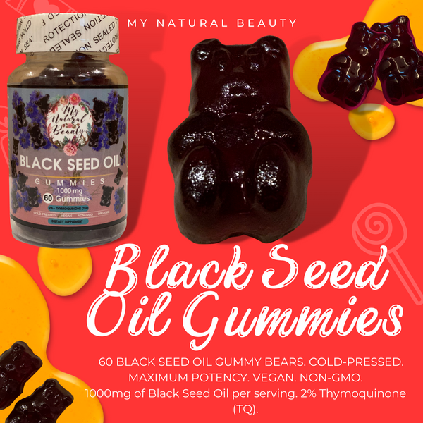 1000mg of Black Seed Oil per serving. 2% Thymoquinone (TQ).   The same amazing benefits, minus the strong taste of taking Black Seed Oil and a great alternative for those who do not like swallowing capsules. Try our tasty Cold-Pressed Black Seed Gummies instead. Improve your health and wellness with the power of Black Seed Oil.