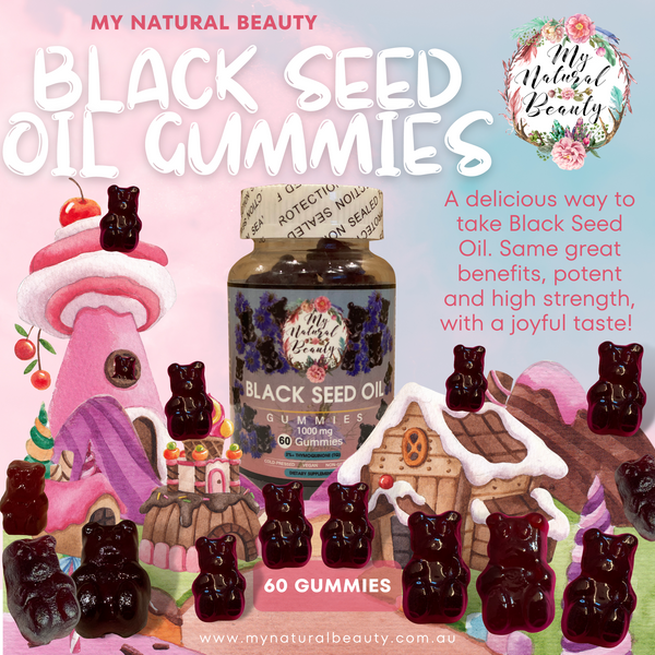 My Natural Beauty’s Black Seed Oil Gummies are the supplement of choice that may help support a healthy immune system. These tasty gummies are rich in antioxidants and contain an abundance of essential fatty acids. They are also a naturally rich source of TQ (Thymoquinone).  Regular use may help to maintain a healthy immune system, giving it the power to ward off infections.