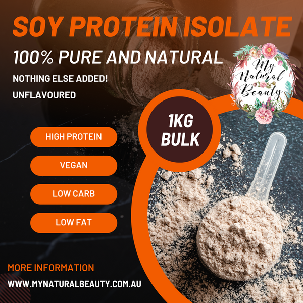 100% Pure Soy Protein Isolate  Unflavoured- 1KG     VEGAN FRIENDLY     Introducing My Natural Beauty’s all natural 100% Pure Soy Protein Isolate.