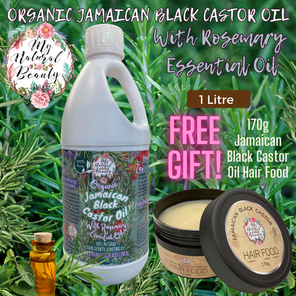 1 Litre Jamaican Black Castor Oil with Rosemary Essential Oil