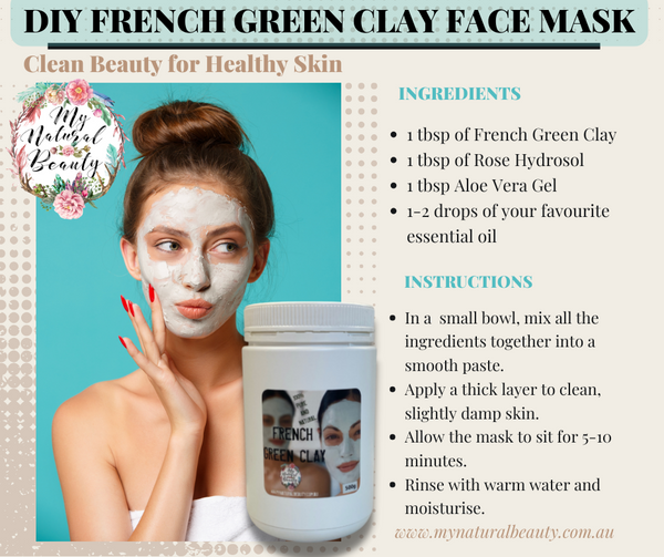Green French Clay recipes. Face mask.