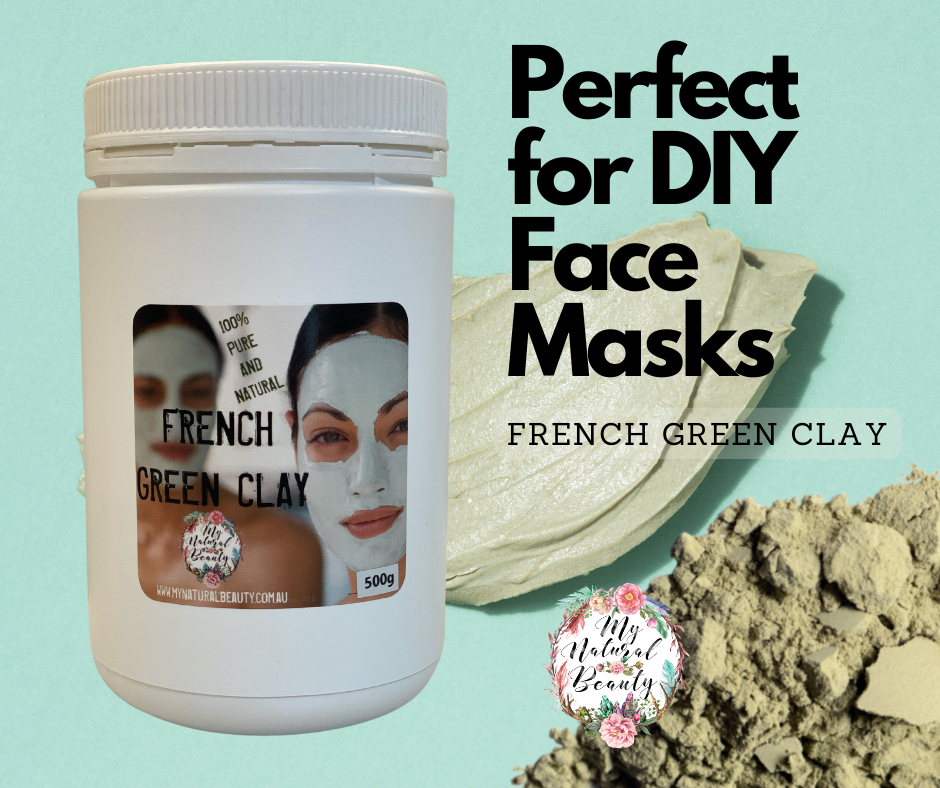 FRENCH GREEN CLAY 500g-Facial clay mask, skin detox, exfoliate, face