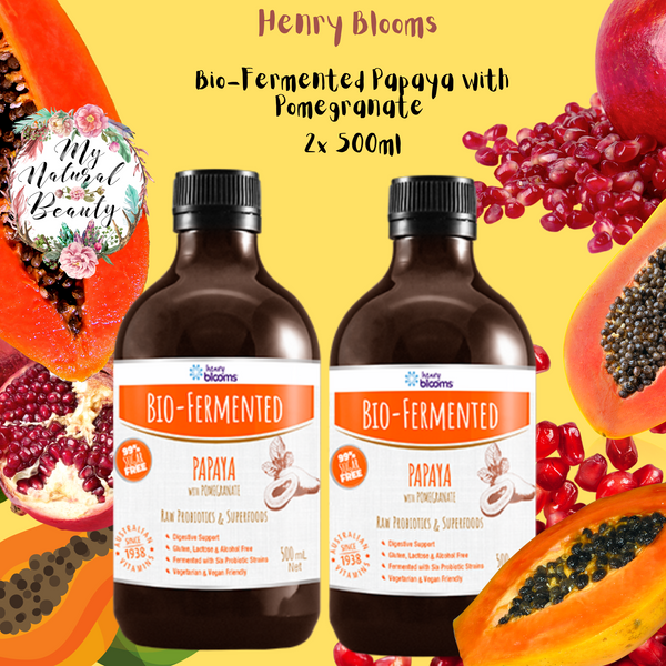 Bio-Fermented Papaya Concentrate with Pomegranate - Henry Blooms- 500ml