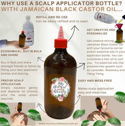 Using an applicator bottle with Jamaican Black Castor Oil