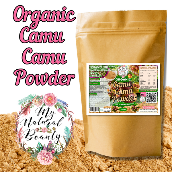 My Natural Beauty’s 100% Organic Certified Camu Camu Powder is of Peruvian Origin and grows exclusively along Amazonian River Basins. Camu Camu has been used by ancient cultures to support healthy communities for generations, providing a trusted source of nutrients for wellbeing.