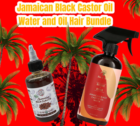 Jamaican Black Castor Oil Water- 473 ml & Organic Jamaican Black Castor Oil 100ml