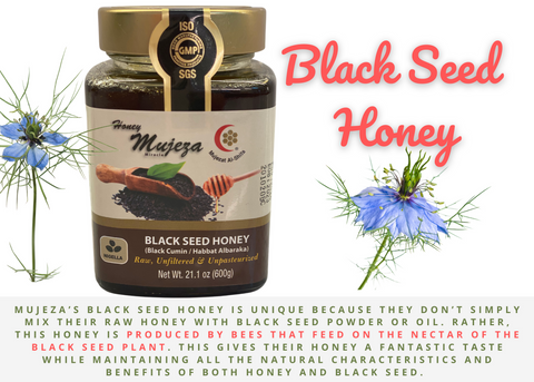 Black Seed honey Australia. Mujeza Black Seed Honey 600g. Buy online Australia.