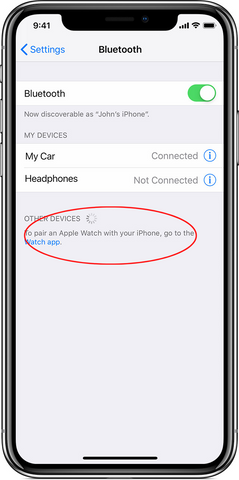 Lista de dispositivos Bluetooth para iPhone