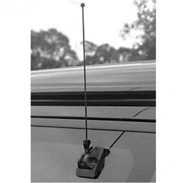 Glass mount antenna on vehicle glass