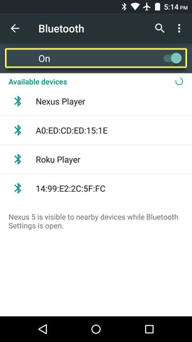 Lista de dispositivos Android Bluetooth 