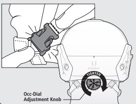 Clip chinstrap and turn occ dial on FAST Helmet