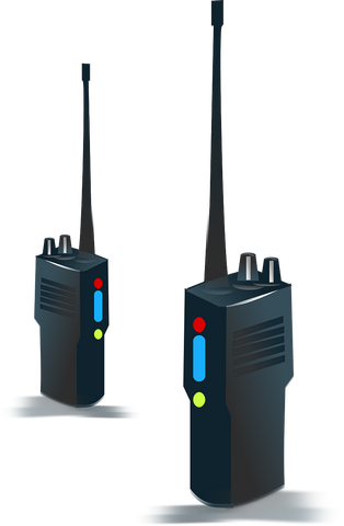 Twee geanimeerde walkie talkie