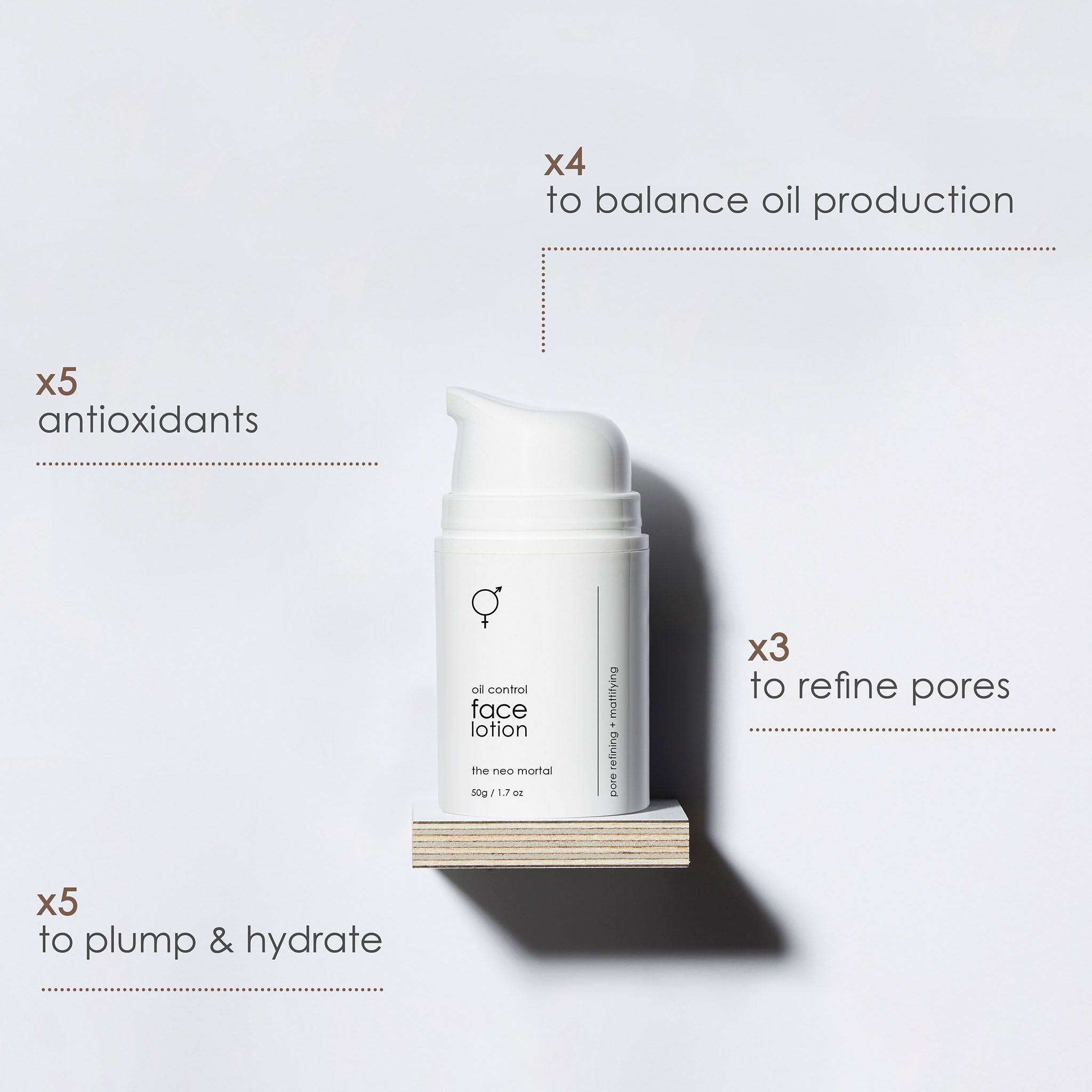 Ingredient benefits. four to balance oil production, five antioxidants, three to refine pores, five to plump and hydrate.