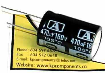 470uf 160V 105C Radial Electrolytic Capacitor 20X35mm – KP Components Inc.