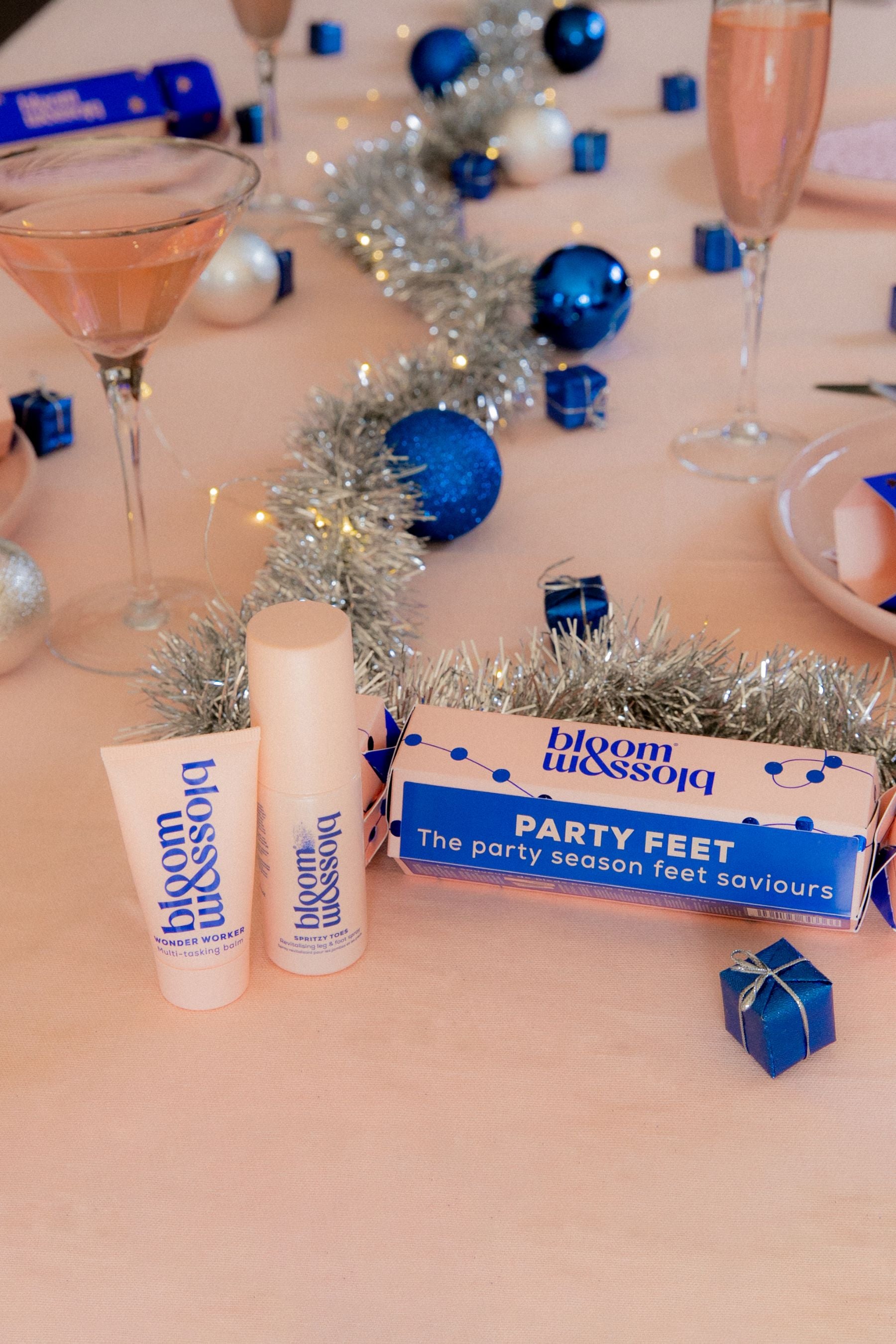 Skincare products in side a beauty Christmas cracker.