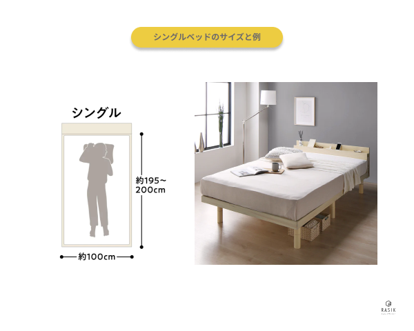 シングルベッドのサイズと例