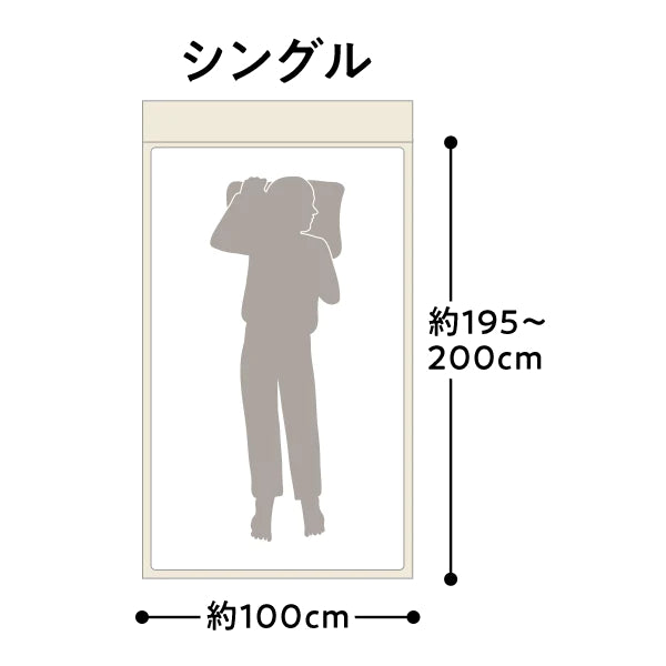 シングルベッドの大きさについて説明する画像