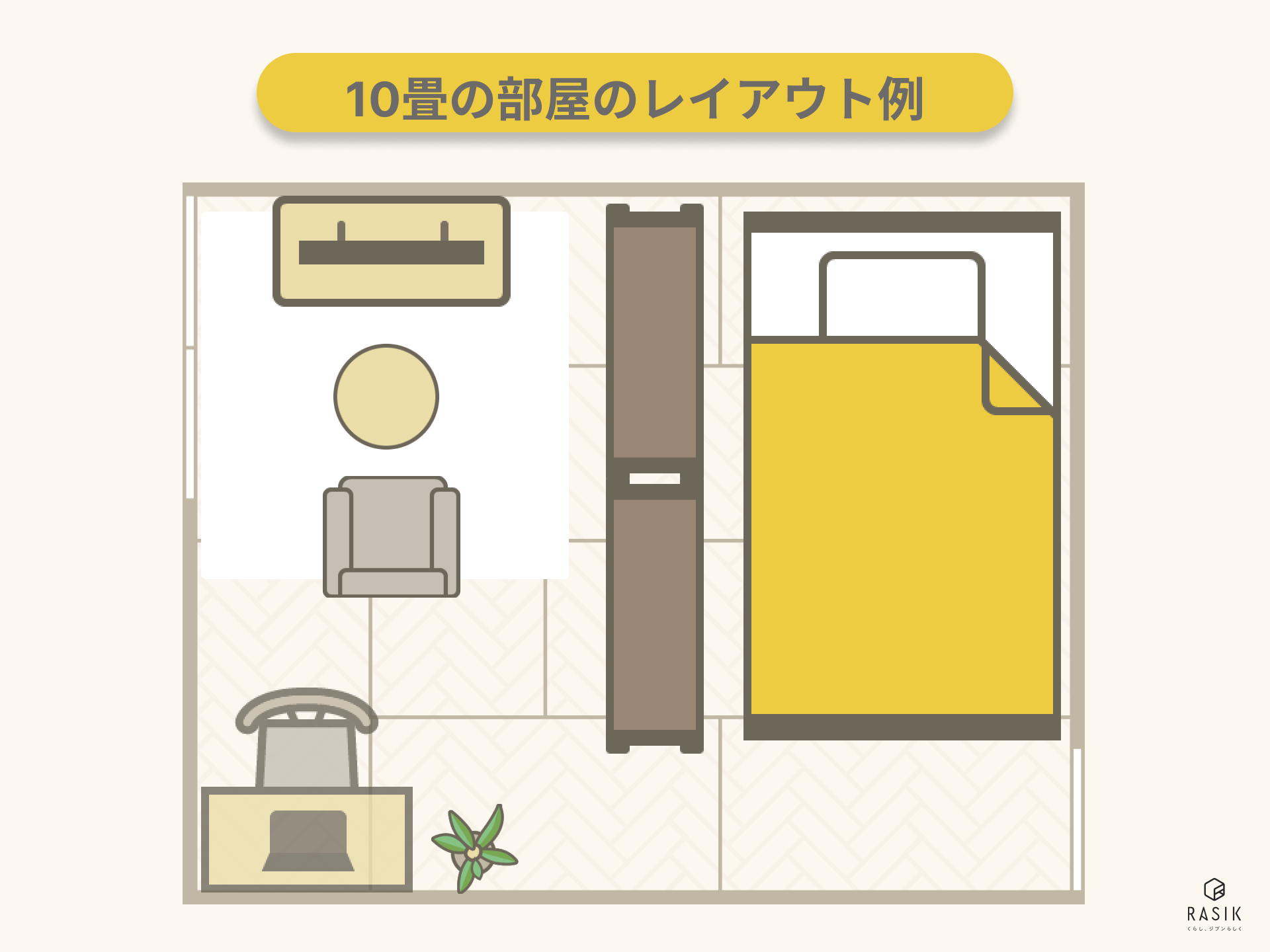 10畳の部屋のレイアウト例