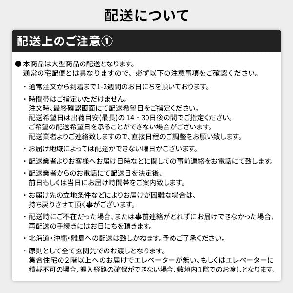 配送についての注意事項