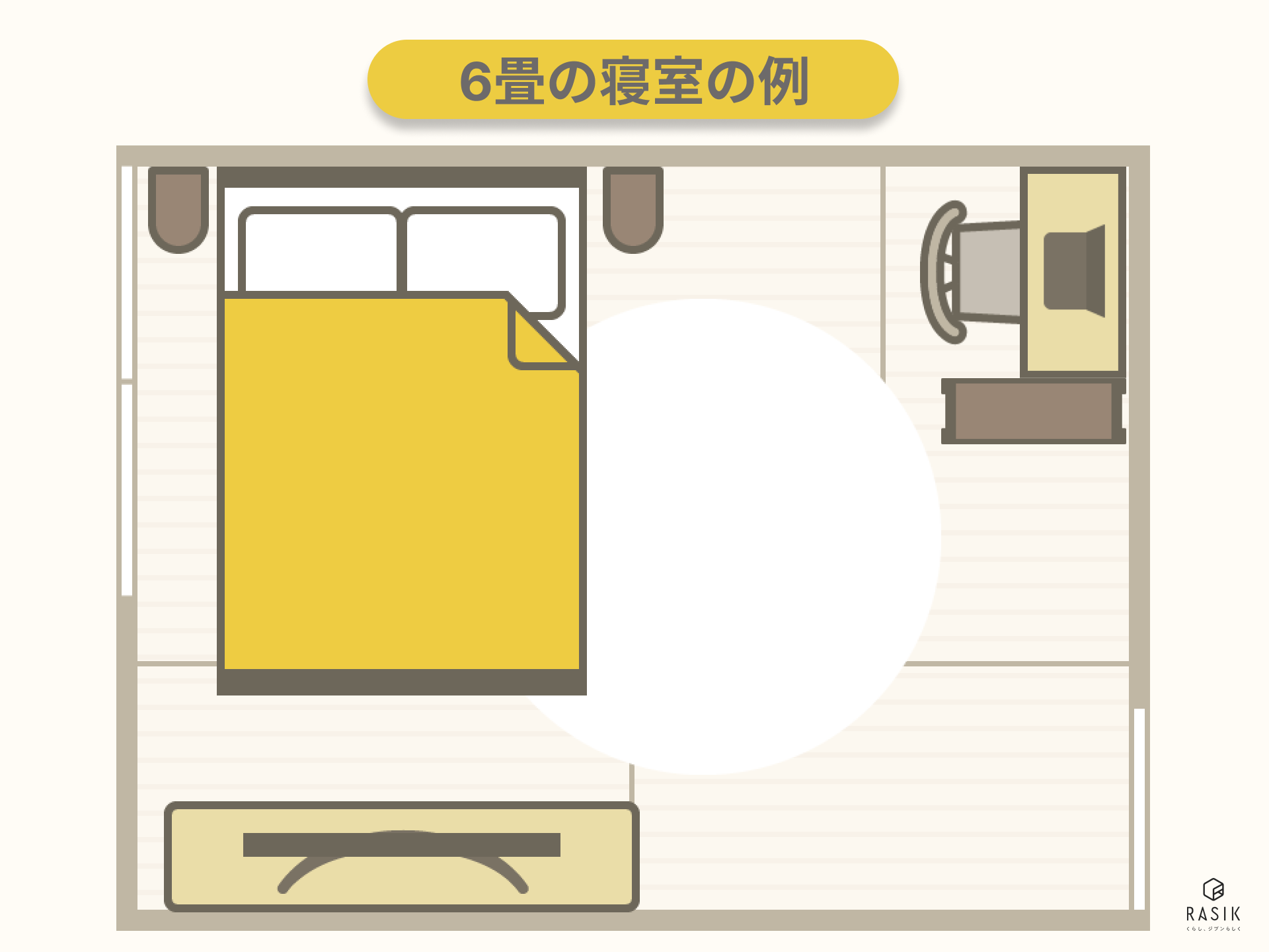 6畳の寝室の例