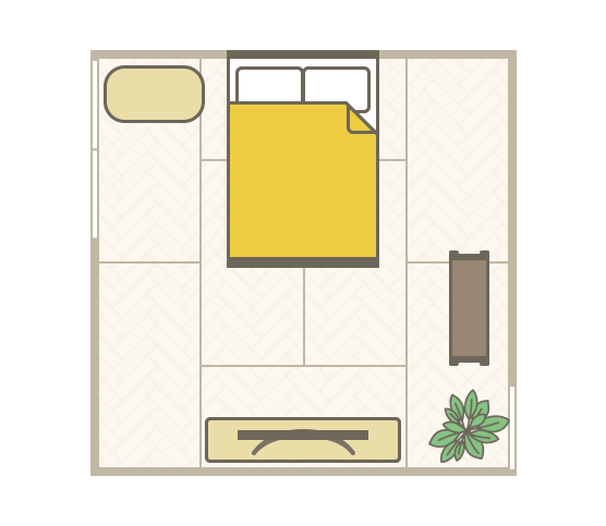 8畳の夫婦の寝室のイメージ