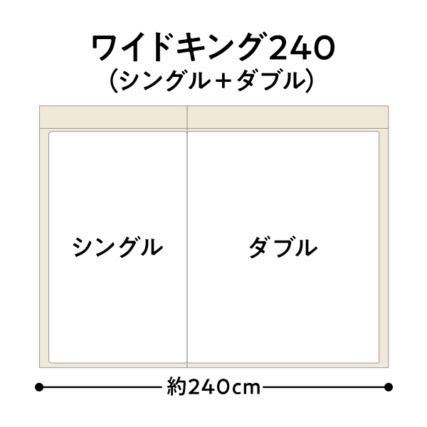 約240センチのワイドキングサイズベッドの画像