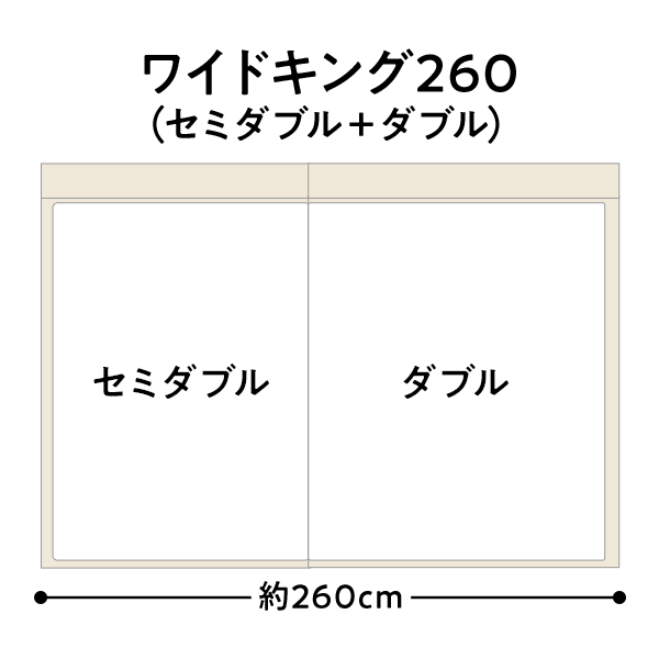 260センチのワイドキングサイズの画像