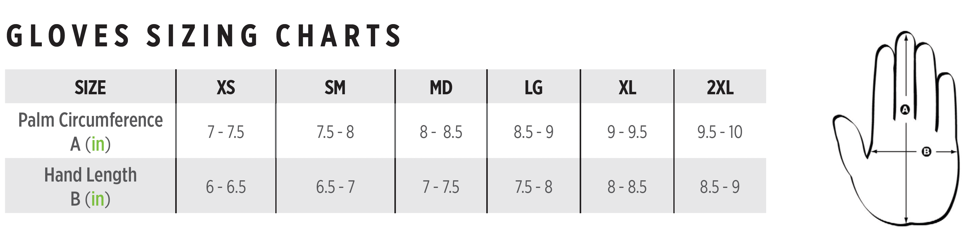 Glove Size Chart