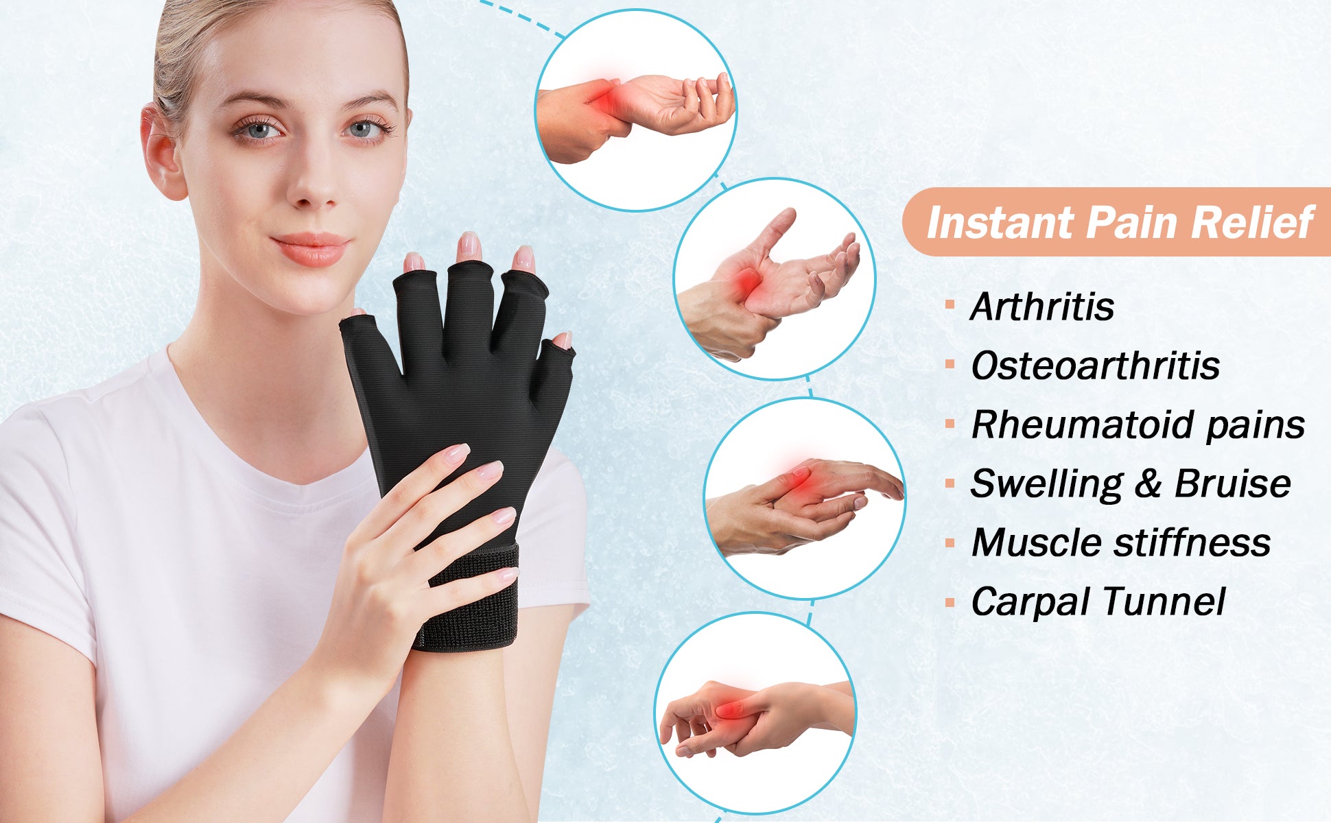 Tolaccea Finger Arthritis Compression Ice Glove