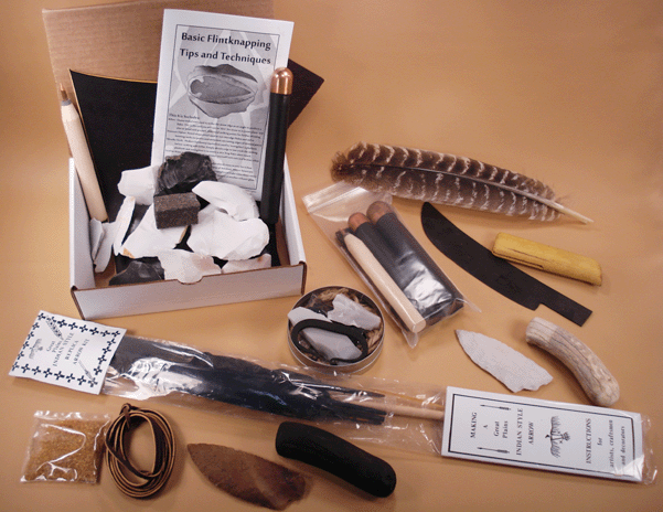 Four Tools Basic Flint Knapping Kit Obsidian -  Singapore