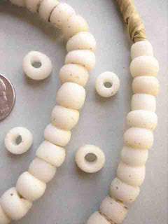 Green 'White Heart Beads - Antique & Replica Beads