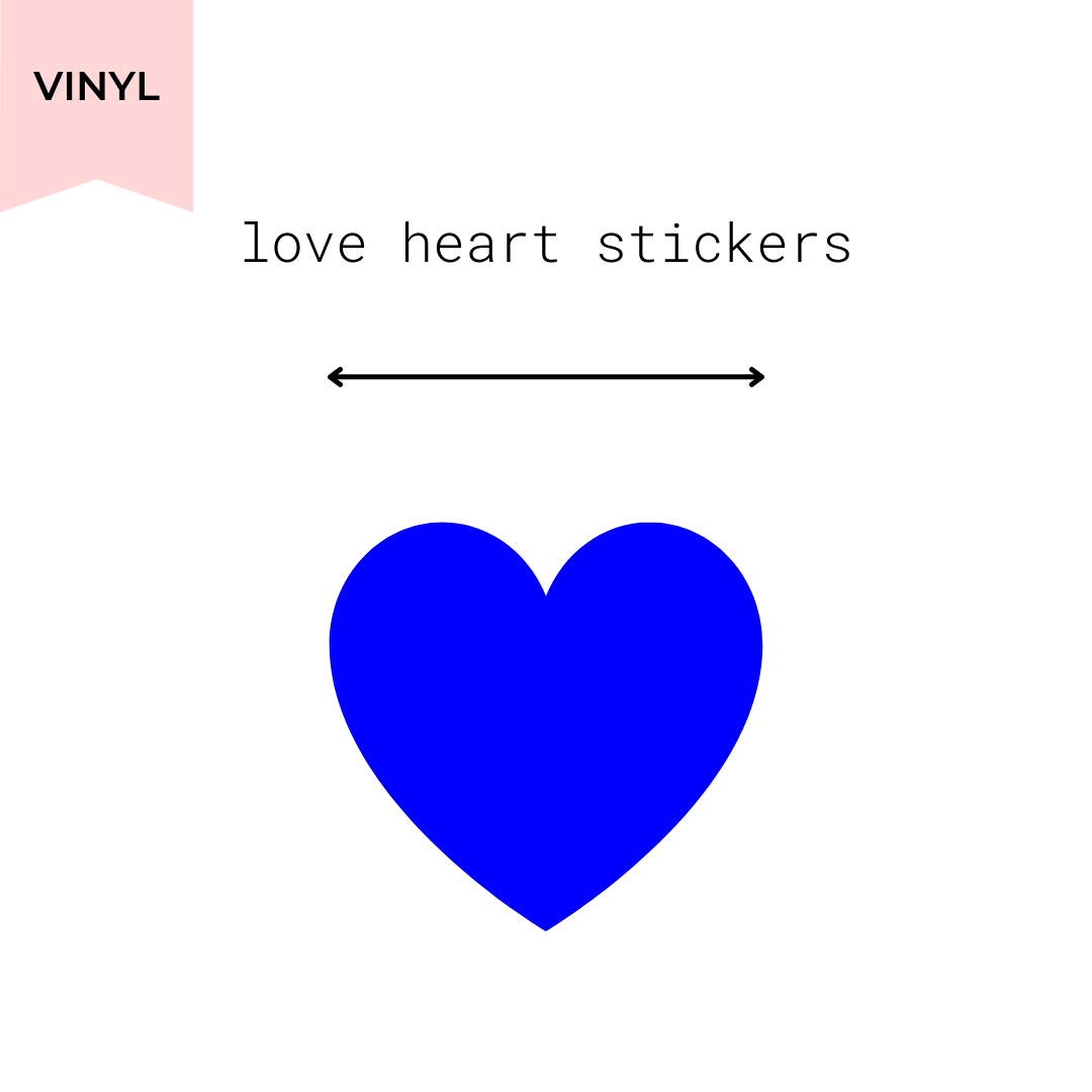 Small Blue Heart Stickers 1/2 Wide