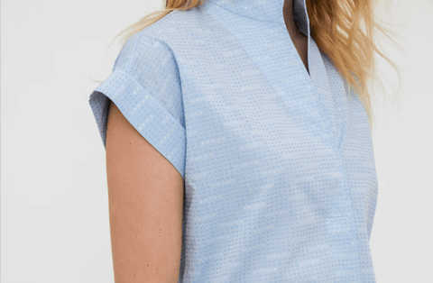 Seams on a high-quality designer shirt for women