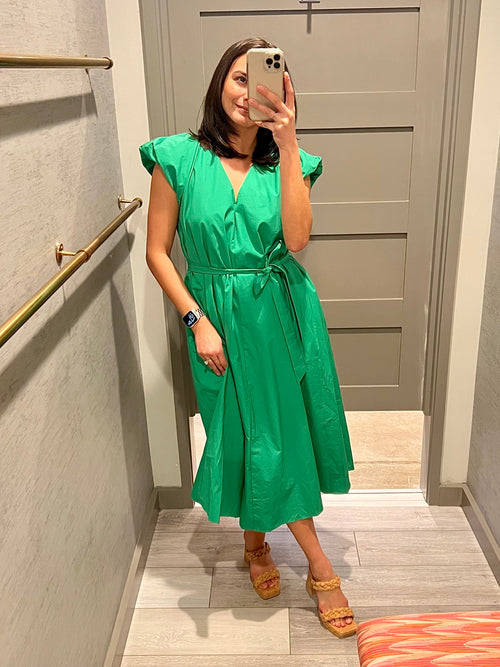 Factory Pleat Maxi Dress in Green – of Atlanta