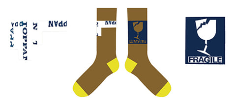 Delivery Labels mid-calf sock in cider