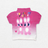 Pink bunny crinkle stretch tee - pink