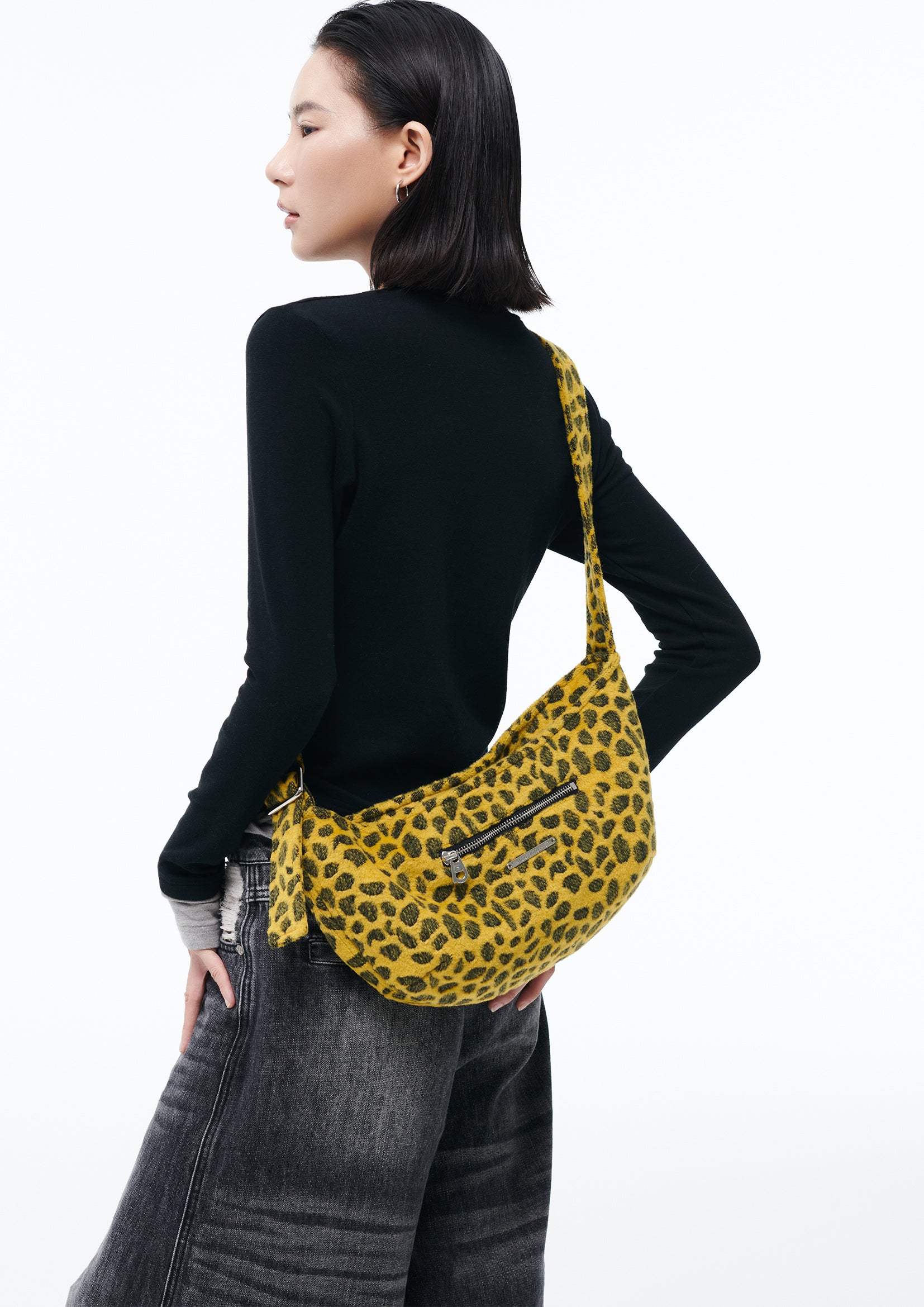 Leopard shoulder/crossbody dumpling bag