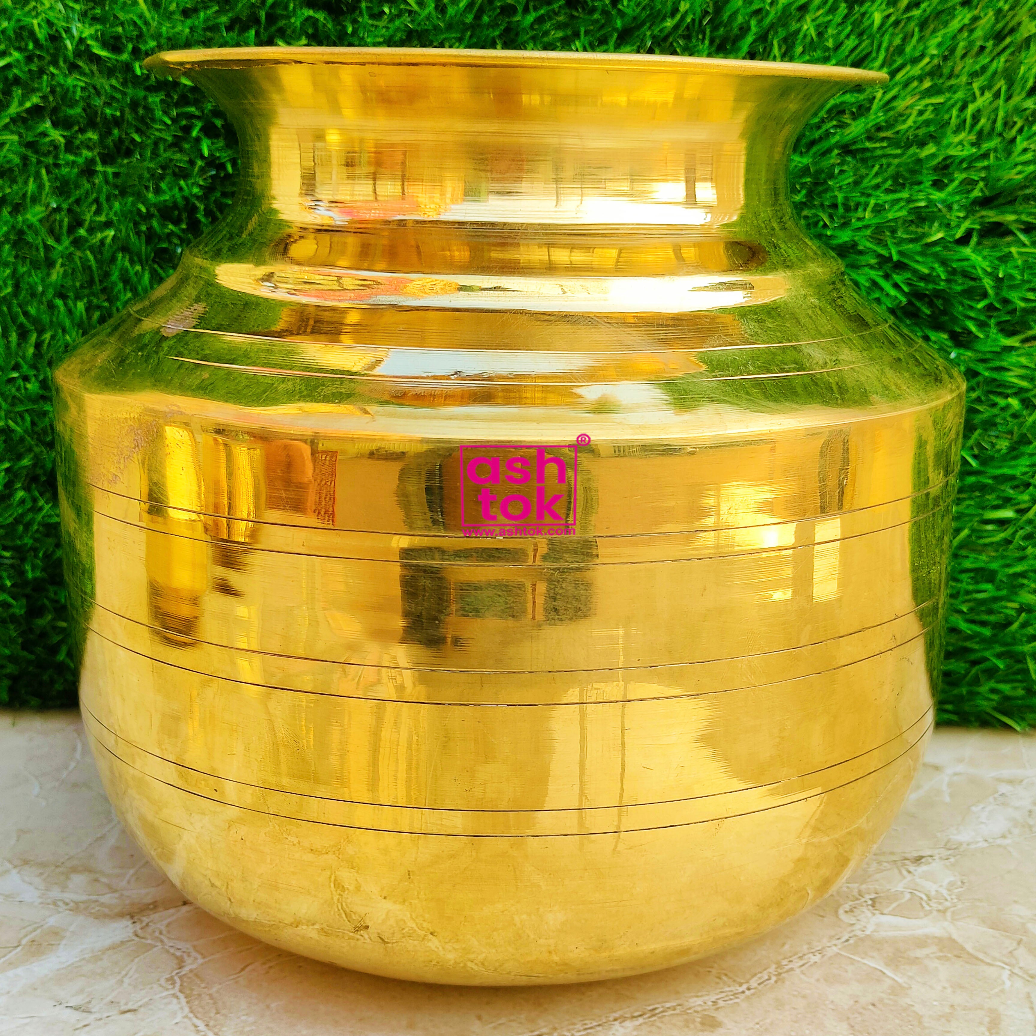 Brass Lota , Handmade Lota Kalash Oval Shaped , Brass Lota for Puja – Ashtok