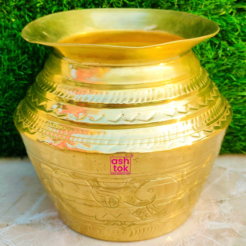  TANGERINE Mangala Snanam, Brass Planter