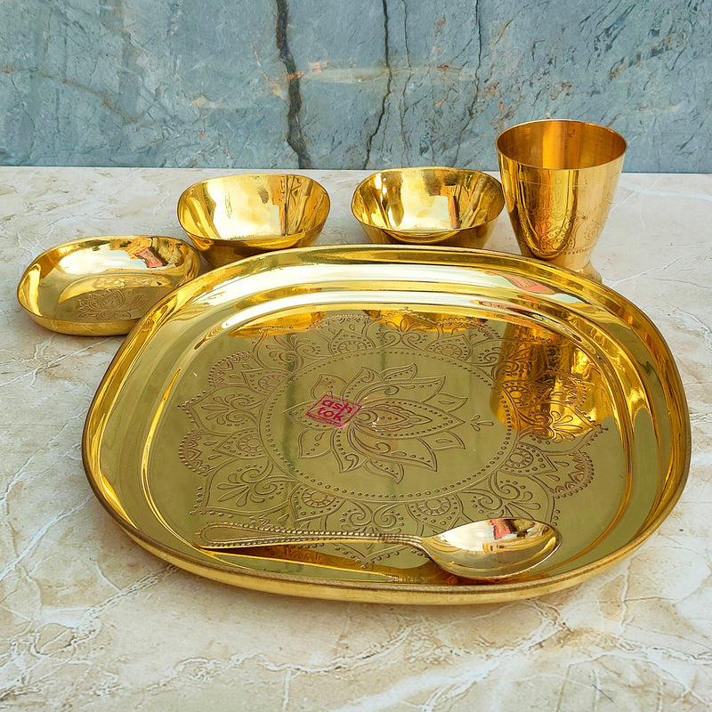 Maharaja Thali Dinner Set ( Pack of 10 ) – Brass Globe