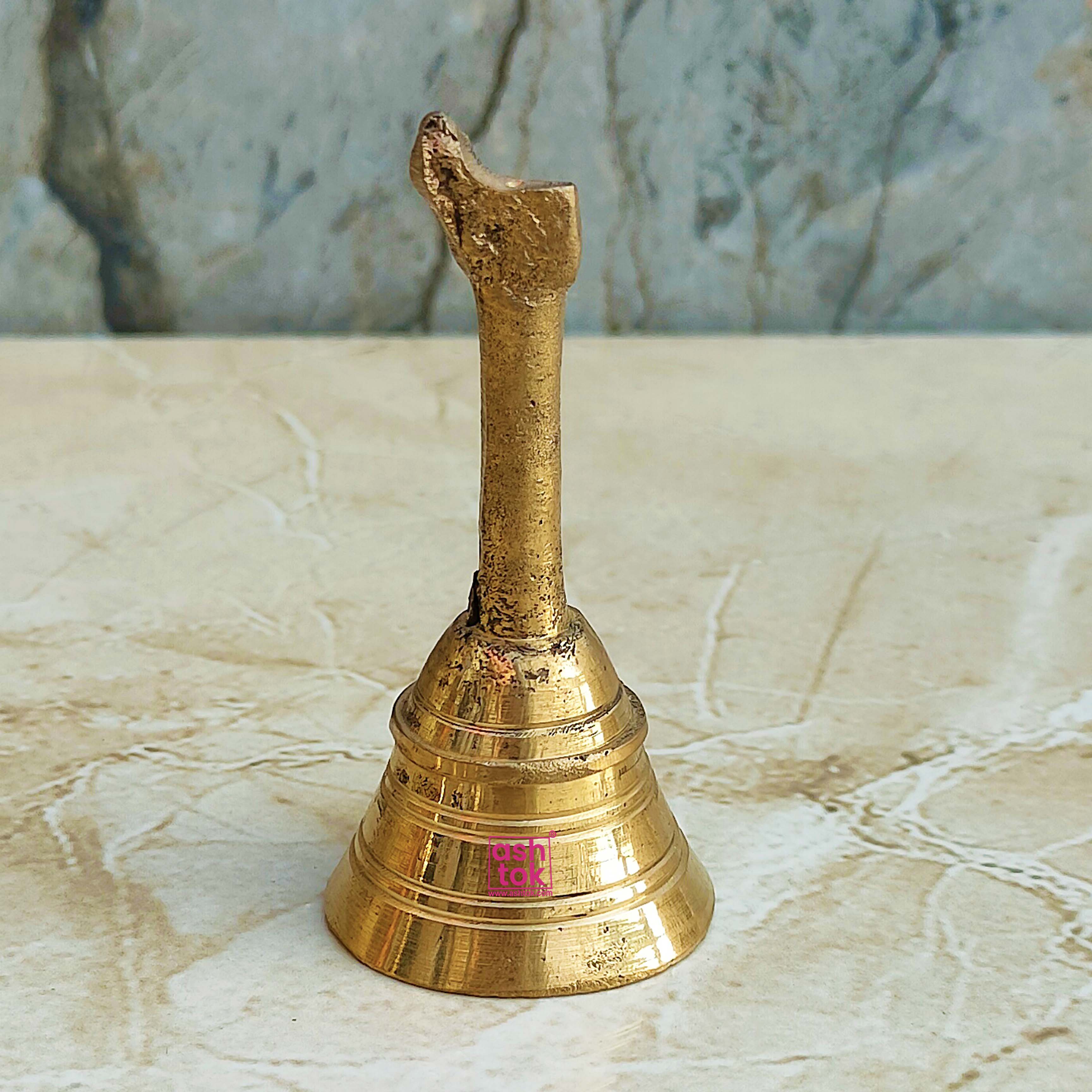 Image of INDIAN CEREMONIAL BELL Silver bell used to invoke the Hindu