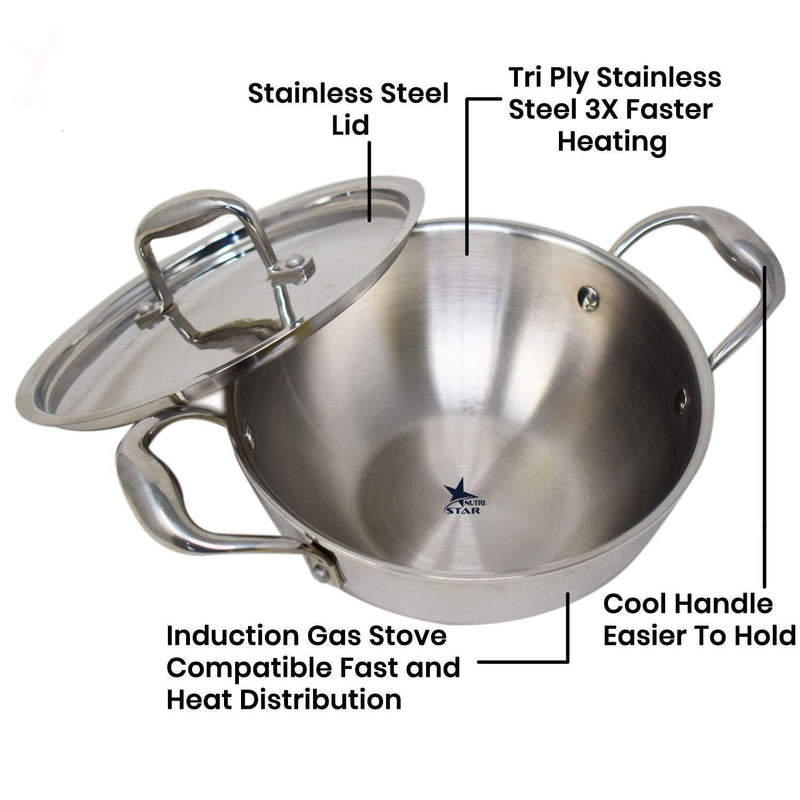 Aluminium Kadai with Lid  indolium Kadai Online – Ashtok