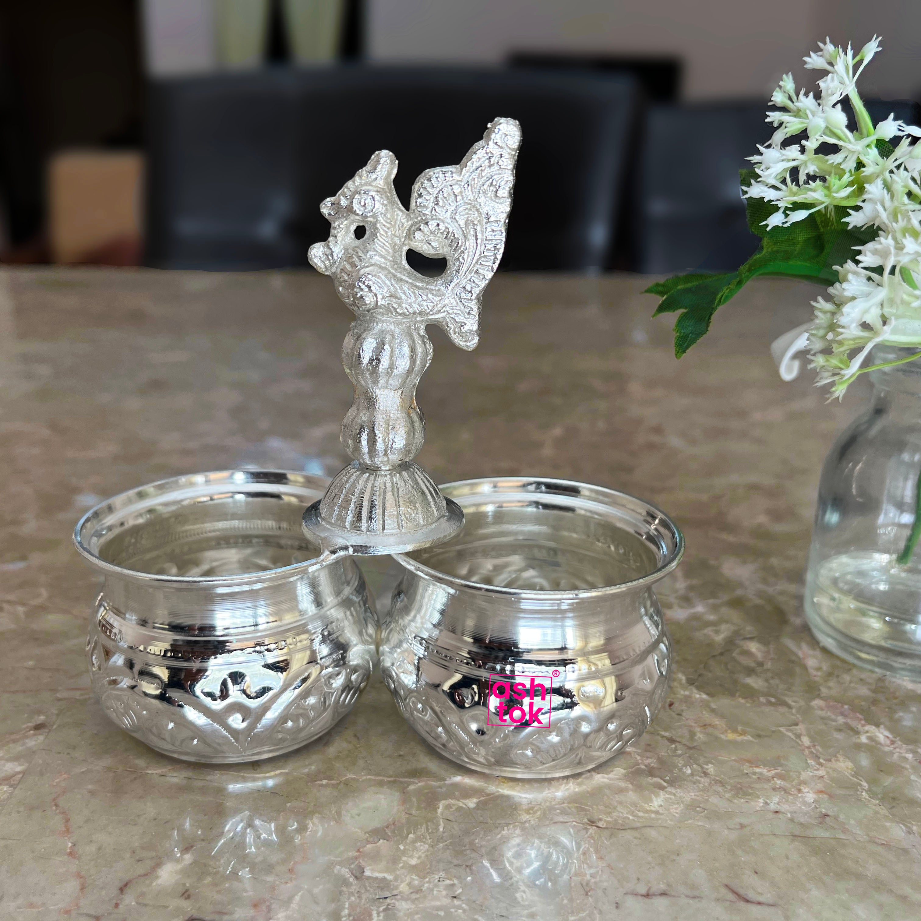 German Silver haldi Kumkum Cups | German Silver Return Gifts | Athulyaa