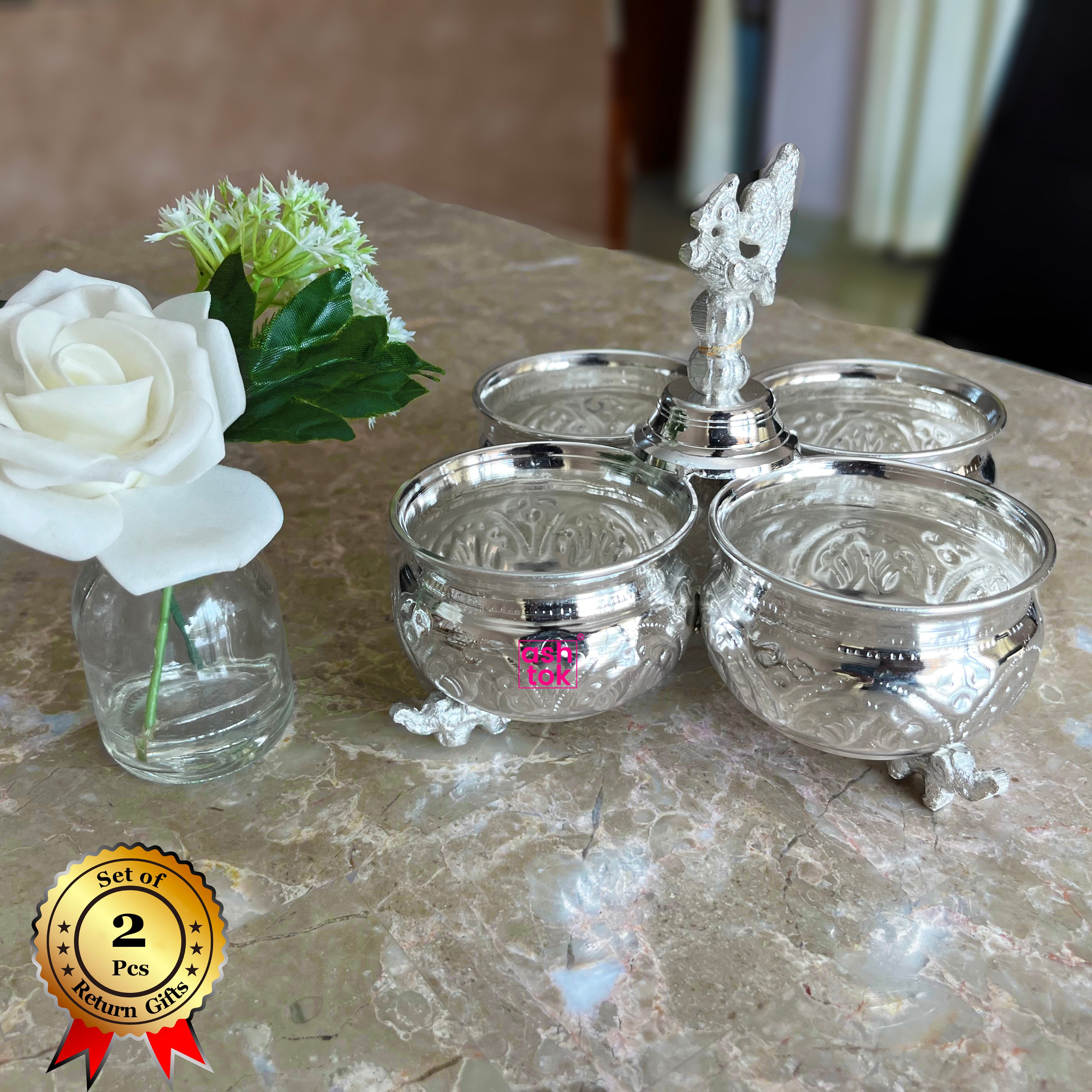 German Silver Bowls, Haldi Kumkum Holder – Nutristar