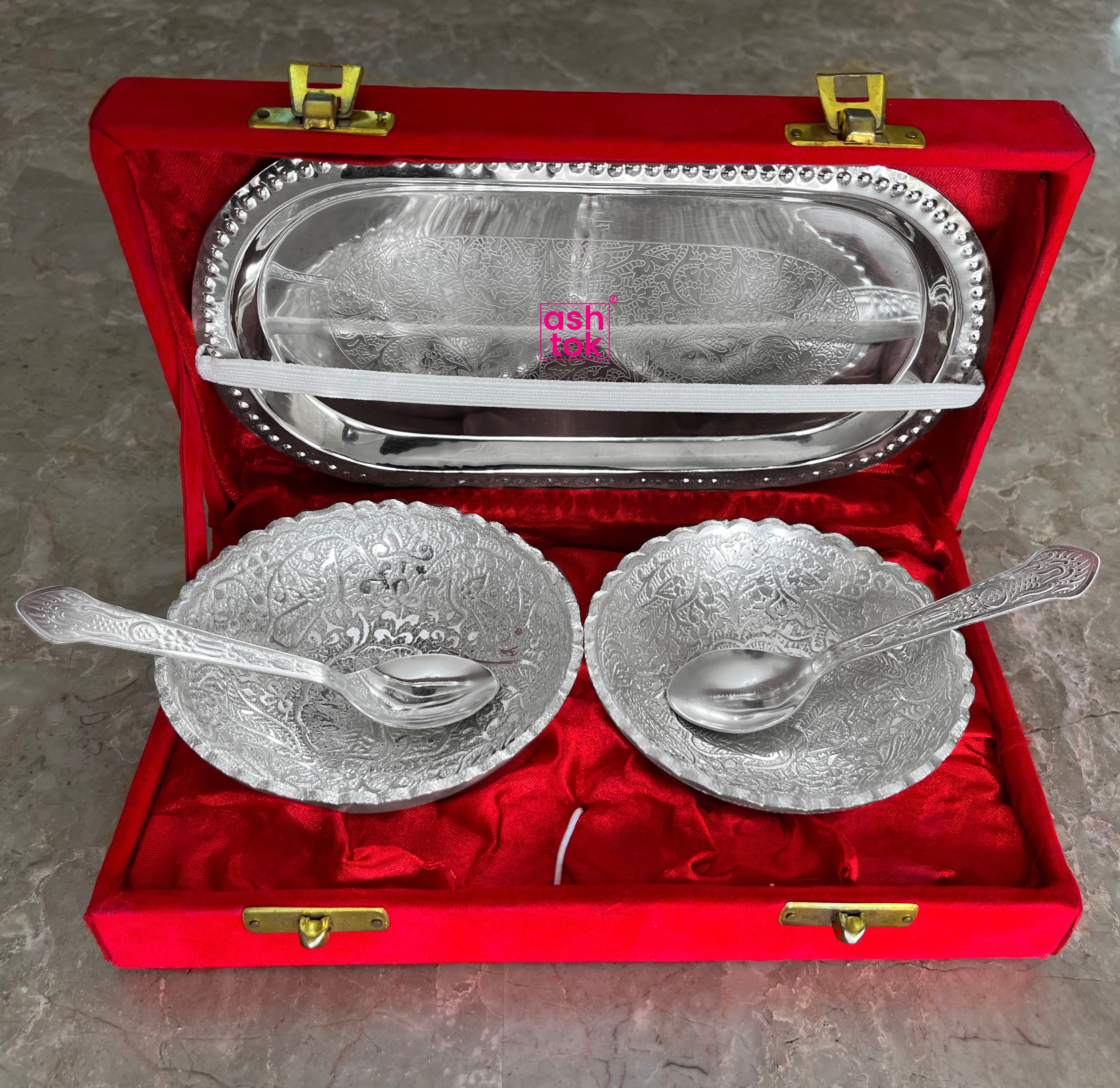 Handi Shape Silver Plated Tie Bowls Gift Set for Indian Wedding Return Gifts  Favors Giveaways