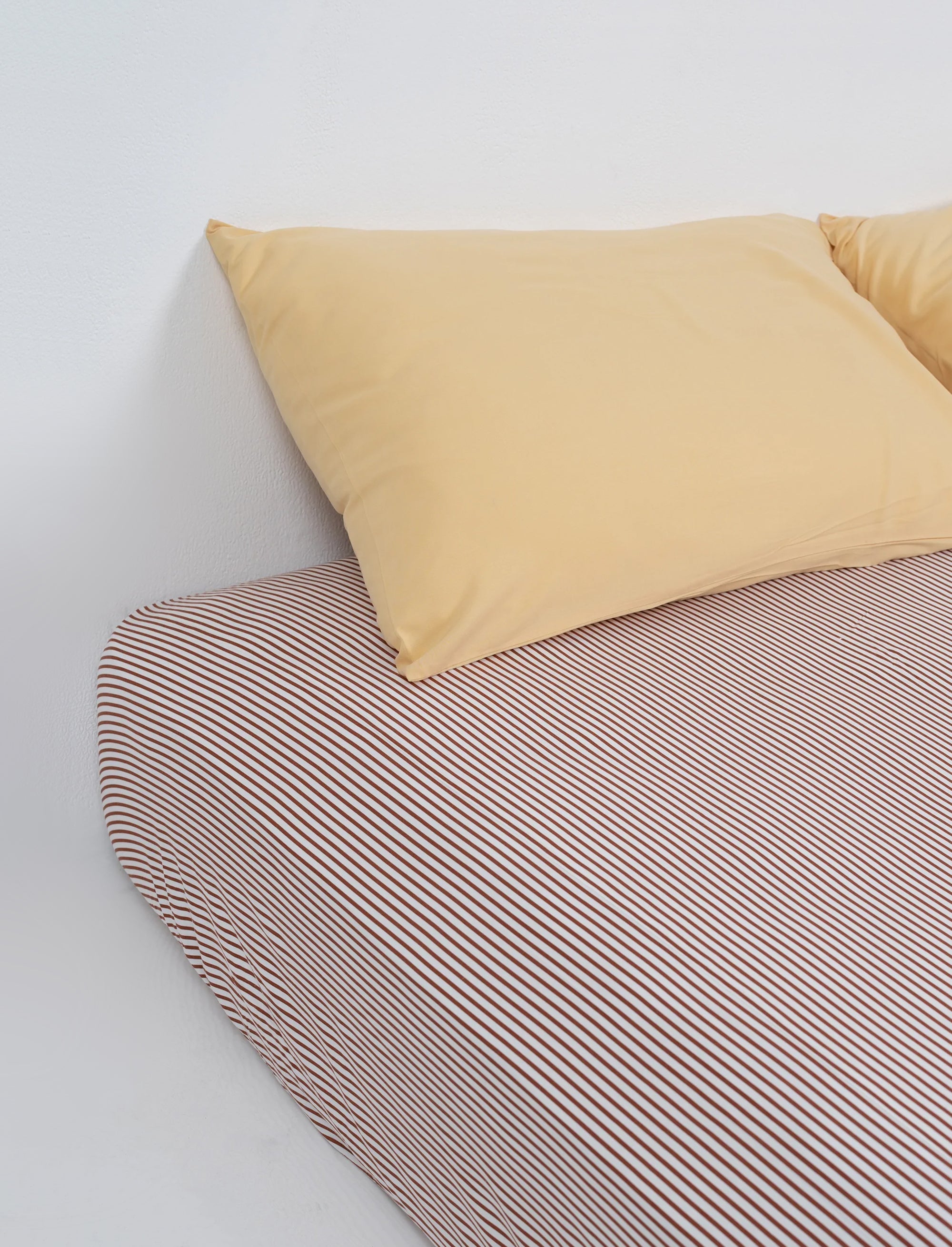 Choc Pinstripe Fitted Sheet - SUKU Home product image